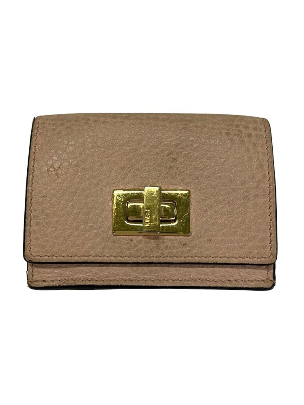 Fendi Trifold Wallet Peekaboo Light Pink Leather